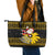 Maryland Christmas Leather Tote Bag Santa Claus With Black Eyed Susan Flower - Wonder Print Shop