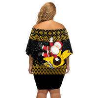 Maryland Christmas Off Shoulder Short Dress Santa Claus With Black Eyed Susan Flower - Wonder Print Shop