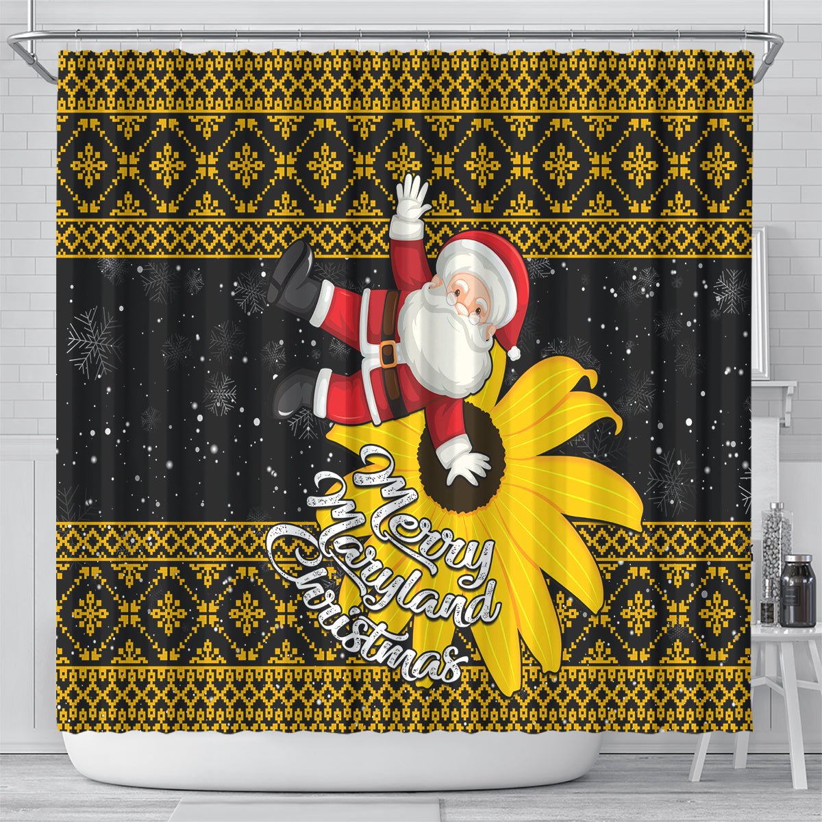 maryland-christmas-shower-curtain-santa-claus-with-black-eyed-susan-flower