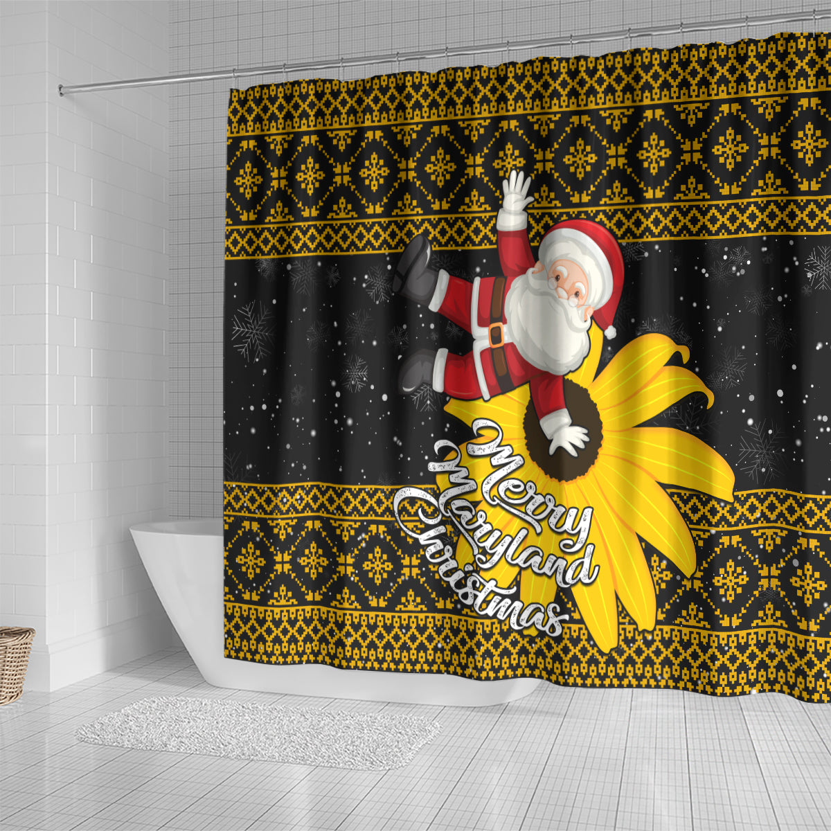 maryland-christmas-shower-curtain-santa-claus-with-black-eyed-susan-flower