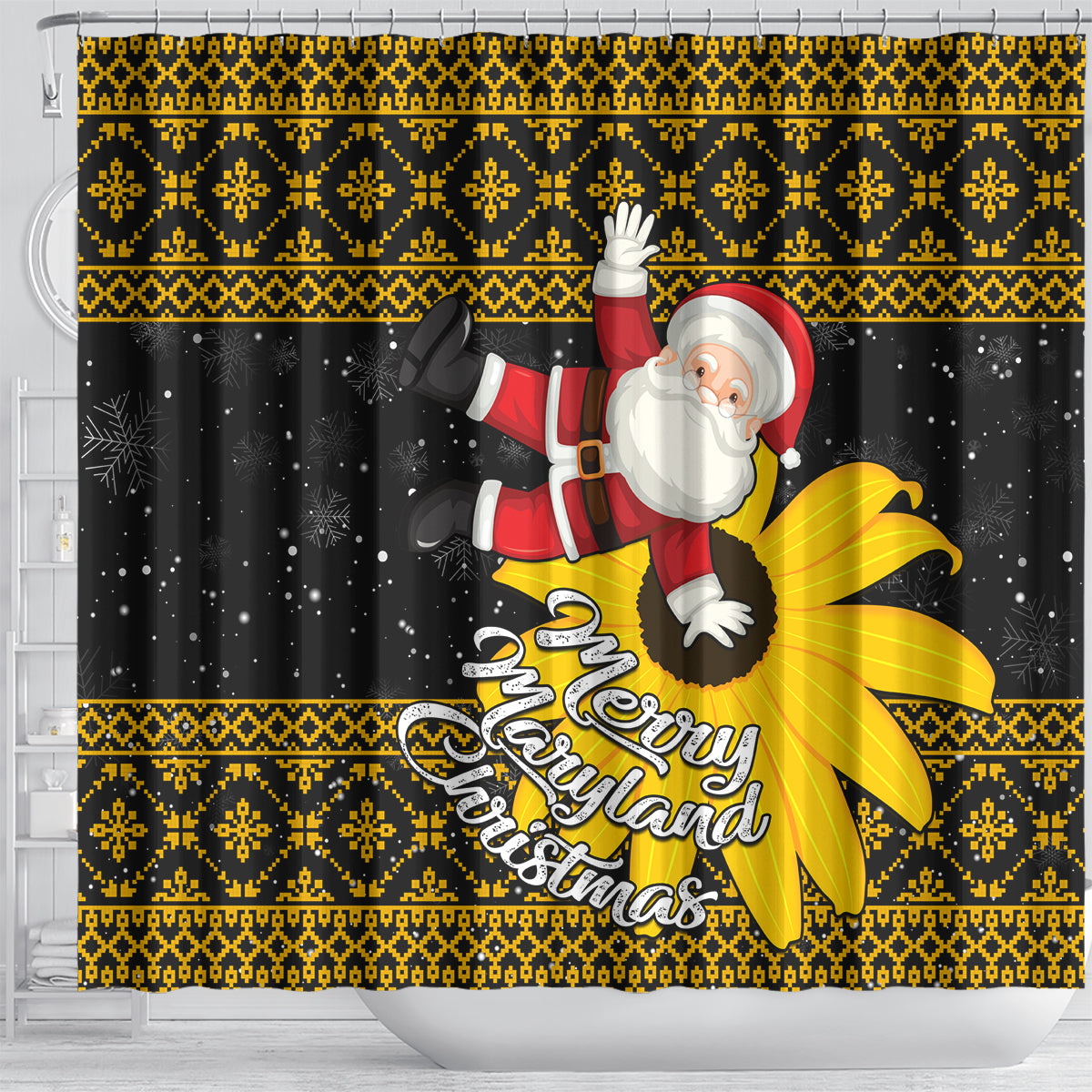 maryland-christmas-shower-curtain-santa-claus-with-black-eyed-susan-flower