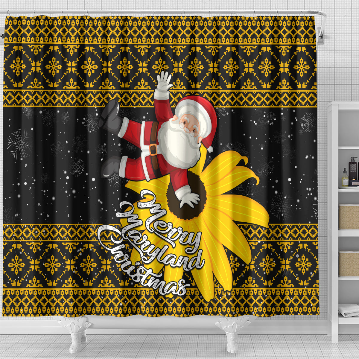 maryland-christmas-shower-curtain-santa-claus-with-black-eyed-susan-flower