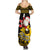 Maryland Christmas Summer Maxi Dress Santa Claus With Black Eyed Susan Flower - Wonder Print Shop