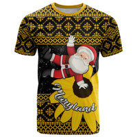 Maryland Christmas T Shirt Santa Claus With Black Eyed Susan Flower - Wonder Print Shop