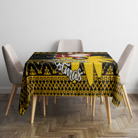 Maryland Christmas Tablecloth Santa Claus With Black Eyed Susan Flower - Wonder Print Shop