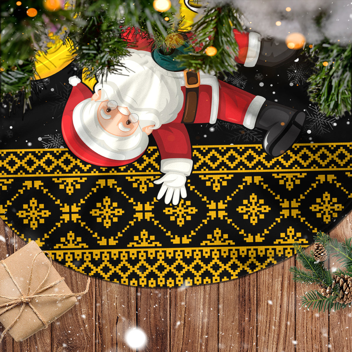 Maryland Christmas Tree Skirt Santa Claus With Black Eyed Susan Flower - Wonder Print Shop