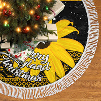 Maryland Christmas Tree Skirt Santa Claus With Black Eyed Susan Flower - Wonder Print Shop