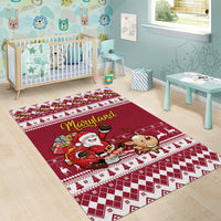Custom Maryland Christmas Area Rug Santa Claus Riding A Reindeer - Wonder Print Shop