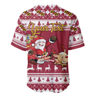 Custom Maryland Christmas Baseball Jersey Santa Claus Riding A Reindeer - Wonder Print Shop