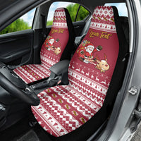 Custom Maryland Christmas Car Seat Cover Santa Claus Riding A Reindeer - Wonder Print Shop