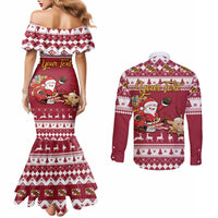 custom-maryland-christmas-couples-matching-mermaid-dress-and-long-sleeve-button-shirt-santa-claus-riding-a-reindeer