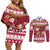 Custom Maryland Christmas Couples Matching Off Shoulder Short Dress and Long Sleeve Button Shirt Santa Claus Riding A Reindeer - Wonder Print Shop