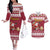 Custom Maryland Christmas Couples Matching Off The Shoulder Long Sleeve Dress and Hawaiian Shirt Santa Claus Riding A Reindeer - Wonder Print Shop