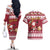 Custom Maryland Christmas Couples Matching Off The Shoulder Long Sleeve Dress and Hawaiian Shirt Santa Claus Riding A Reindeer - Wonder Print Shop