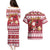 Custom Maryland Christmas Couples Matching Puletasi Dress and Hawaiian Shirt Santa Claus Riding A Reindeer - Wonder Print Shop