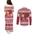 Custom Maryland Christmas Couples Matching Puletasi Dress and Long Sleeve Button Shirt Santa Claus Riding A Reindeer - Wonder Print Shop