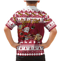Custom Maryland Christmas Family Matching Mermaid Dress and Hawaiian Shirt Santa Claus Riding A Reindeer - Wonder Print Shop