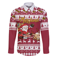 Custom Maryland Christmas Family Matching Off Shoulder Short Dress and Hawaiian Shirt Santa Claus Riding A Reindeer - Wonder Print Shop