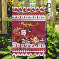 Custom Maryland Christmas Garden Flag Santa Claus Riding A Reindeer - Wonder Print Shop