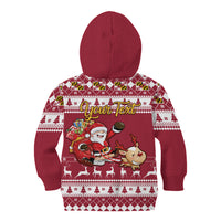 Custom Maryland Christmas Kid Hoodie Santa Claus Riding A Reindeer - Wonder Print Shop