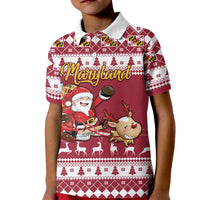 Custom Maryland Christmas Kid Polo Shirt Santa Claus Riding A Reindeer - Wonder Print Shop