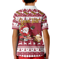 Custom Maryland Christmas Kid Polo Shirt Santa Claus Riding A Reindeer - Wonder Print Shop