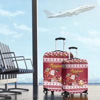 Custom Maryland Christmas Luggage Cover Santa Claus Riding A Reindeer - Wonder Print Shop