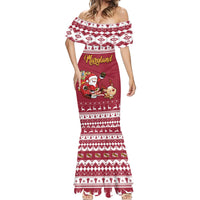 Custom Maryland Christmas Mermaid Dress Santa Claus Riding A Reindeer - Wonder Print Shop