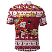 Custom Maryland Christmas Polo Shirt Santa Claus Riding A Reindeer - Wonder Print Shop