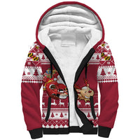 Custom Maryland Christmas Sherpa Hoodie Santa Claus Riding A Reindeer - Wonder Print Shop
