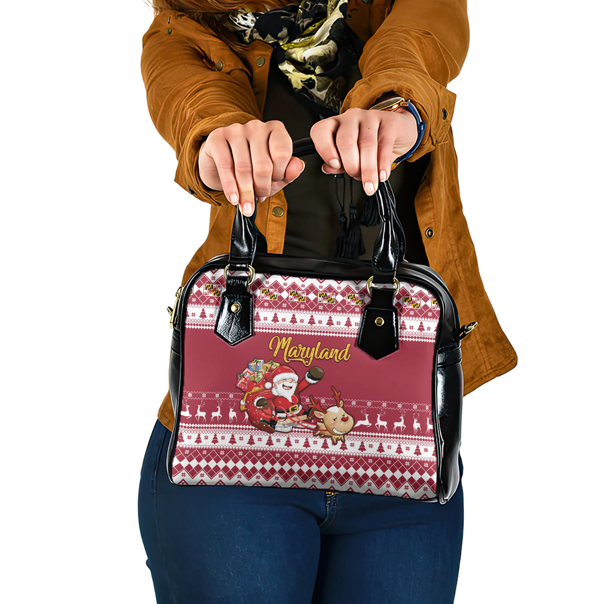 custom-maryland-christmas-shoulder-handbag-santa-claus-riding-a-reindeer