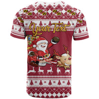 Custom Maryland Christmas T Shirt Santa Claus Riding A Reindeer - Wonder Print Shop