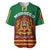 Morocco Proclamation Day Baseball Jersey Marruecos Coat of Arms Roses Pattern - Wonder Print Shop