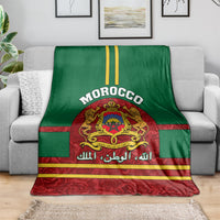 morocco-proclamation-day-blanket-marruecos-coat-of-arms-roses-pattern