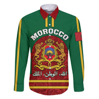 Morocco Proclamation Day Family Matching Short Sleeve Bodycon Dress and Hawaiian Shirt Marruecos Coat of Arms Roses Pattern - Wonder Print Shop
