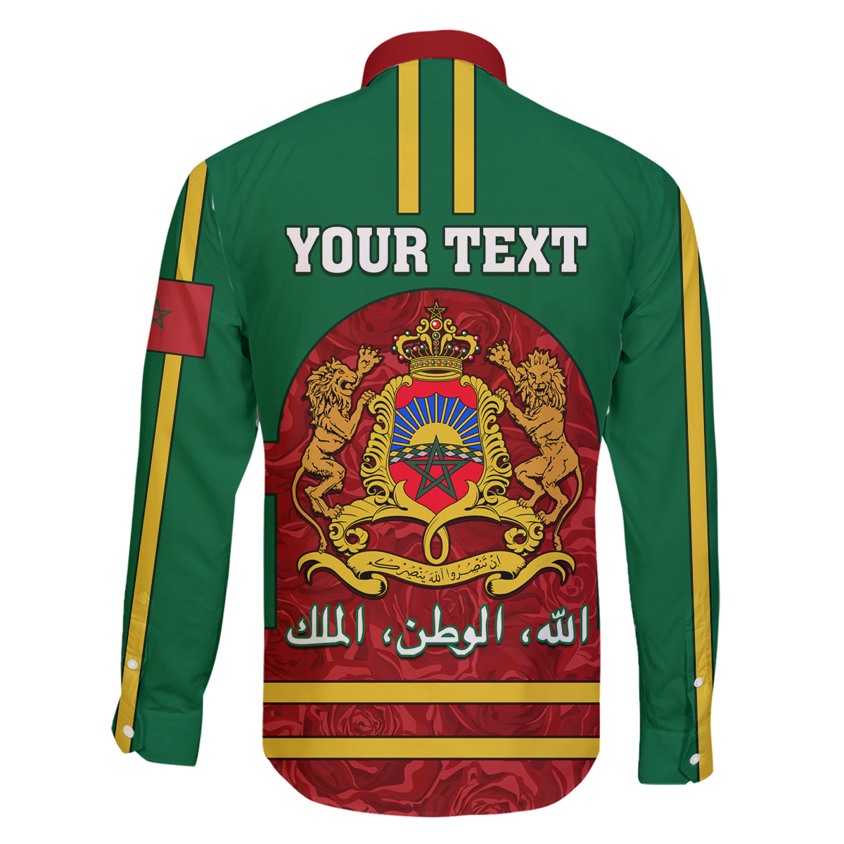 Morocco Proclamation Day Family Matching Summer Maxi Dress and Hawaiian Shirt Marruecos Coat of Arms Roses Pattern - Wonder Print Shop