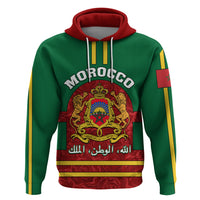 Morocco Proclamation Day Hoodie Marruecos Coat of Arms Roses Pattern - Wonder Print Shop