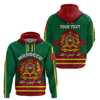 Morocco Proclamation Day Hoodie Marruecos Coat of Arms Roses Pattern - Wonder Print Shop