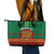 Morocco Proclamation Day Leather Tote Bag Marruecos Coat of Arms Roses Pattern - Wonder Print Shop