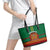Morocco Proclamation Day Leather Tote Bag Marruecos Coat of Arms Roses Pattern - Wonder Print Shop