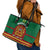 Morocco Proclamation Day Leather Tote Bag Marruecos Coat of Arms Roses Pattern - Wonder Print Shop