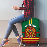 Morocco Proclamation Day Luggage Cover Marruecos Coat of Arms Roses Pattern - Wonder Print Shop