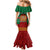 Morocco Proclamation Day Mermaid Dress Marruecos Coat of Arms Roses Pattern - Wonder Print Shop