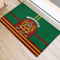 Morocco Proclamation Day Rubber Doormat Marruecos Coat of Arms Roses Pattern - Wonder Print Shop