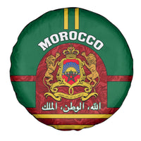 Morocco Proclamation Day Spare Tire Cover Marruecos Coat of Arms Roses Pattern - Wonder Print Shop