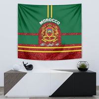 Morocco Proclamation Day Tapestry Marruecos Coat of Arms Roses Pattern - Wonder Print Shop