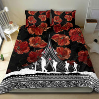 New Zealand ANZAC Day Bedding Set Poppy With Polynesian Pattern - Wonder Print Shop