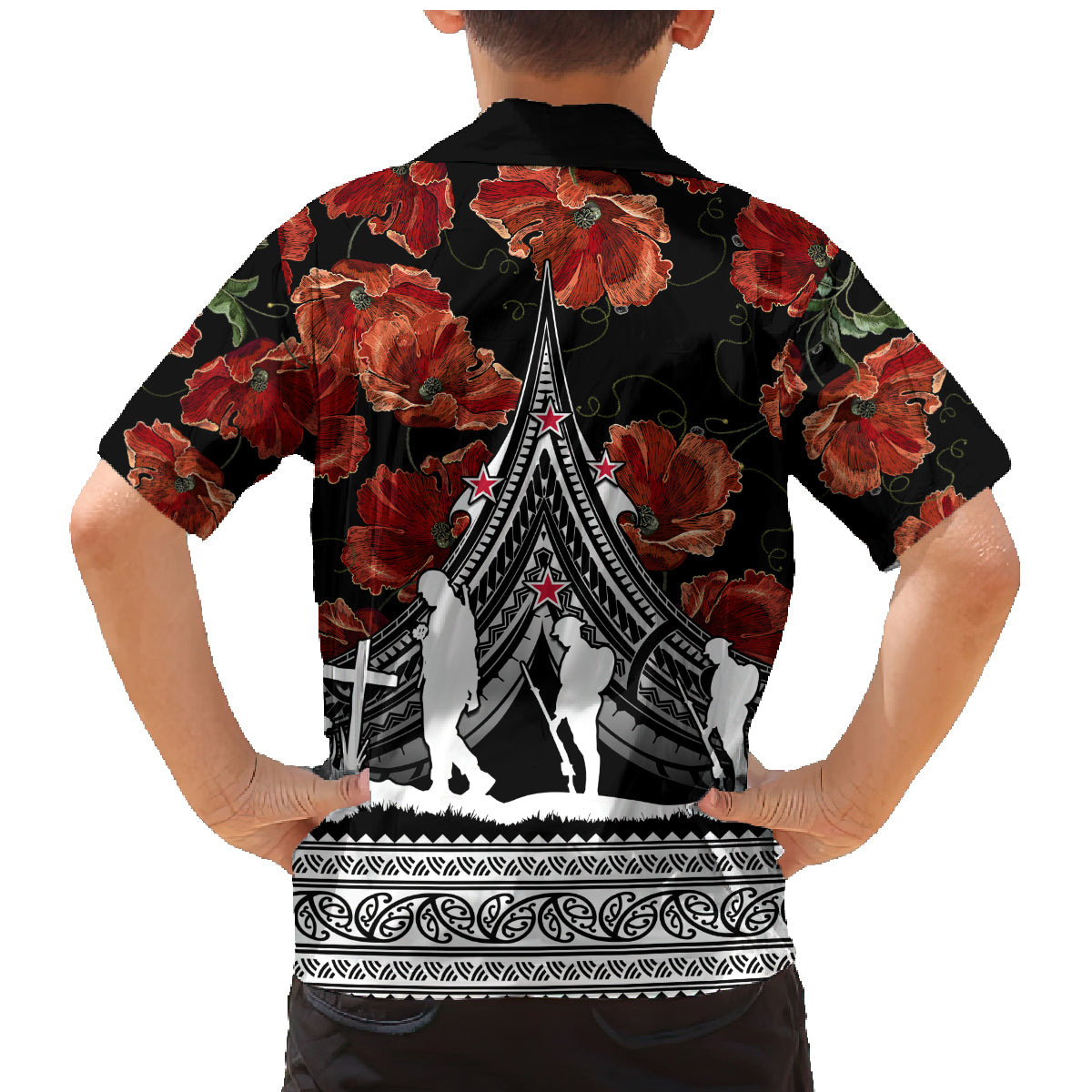 New Zealand ANZAC Day Family Matching Mermaid Dress and Hawaiian Shirt Poppy With Polynesian Pattern - Wonder Print Shop