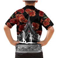 New Zealand ANZAC Day Family Matching Mermaid Dress and Hawaiian Shirt Poppy With Polynesian Pattern - Wonder Print Shop
