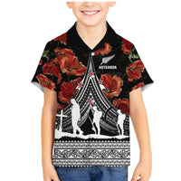 New Zealand ANZAC Day Family Matching Mermaid Dress and Hawaiian Shirt Poppy With Polynesian Pattern - Wonder Print Shop